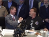 Assistant Secretary of Defense for Indo-Pacific Security Affairs Randall Schriver talks with Governor Arnold Schwarzenegger.