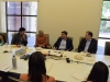 Senator Fran Pavley, Senator Kevin de León, Professor Dan Esty, and former Cal-EPA Secretary Terry Tamminen discuss sustainability ideas.