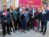 Bob Keefe, Julia Pyper, Fran Pavley, Richard Saines, Mary Nichols, Gov. Schwarzenegger, Antonio Bento, Kristen James, and Mike Swords at the Federal Carbon Pricing Policy Discussion.