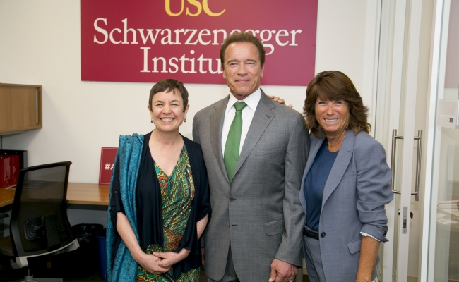 Ellen Hanak- Center Director, PPIC Water Policy Center, Arnold Schwarzenegger, Bonnie Reiss - Global Director, USC Schwarzenegger Institute 