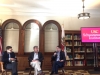 Sean Clegg (right) discusses California's top-two primary system with Bill Carrick (center) and David Siders (left)