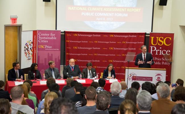 Price School of Public Policy Dean Jack Knott speaks at the forum 